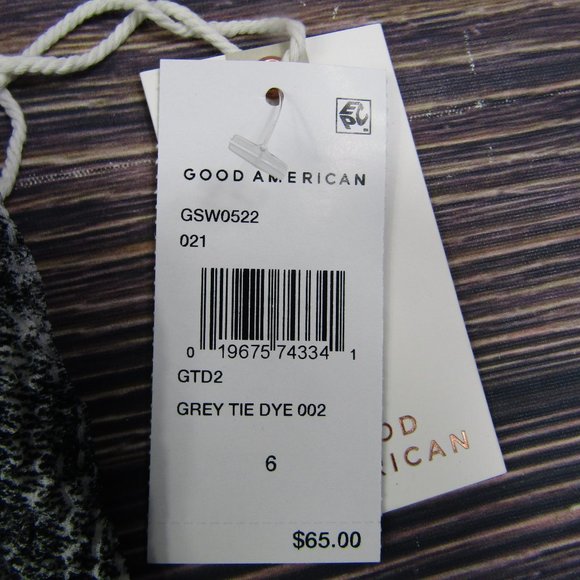 Good American NEW 3XL Size 6 Gray Tie Dye Always Fits Twist Bikini Top Swim - Picture 2 of 7